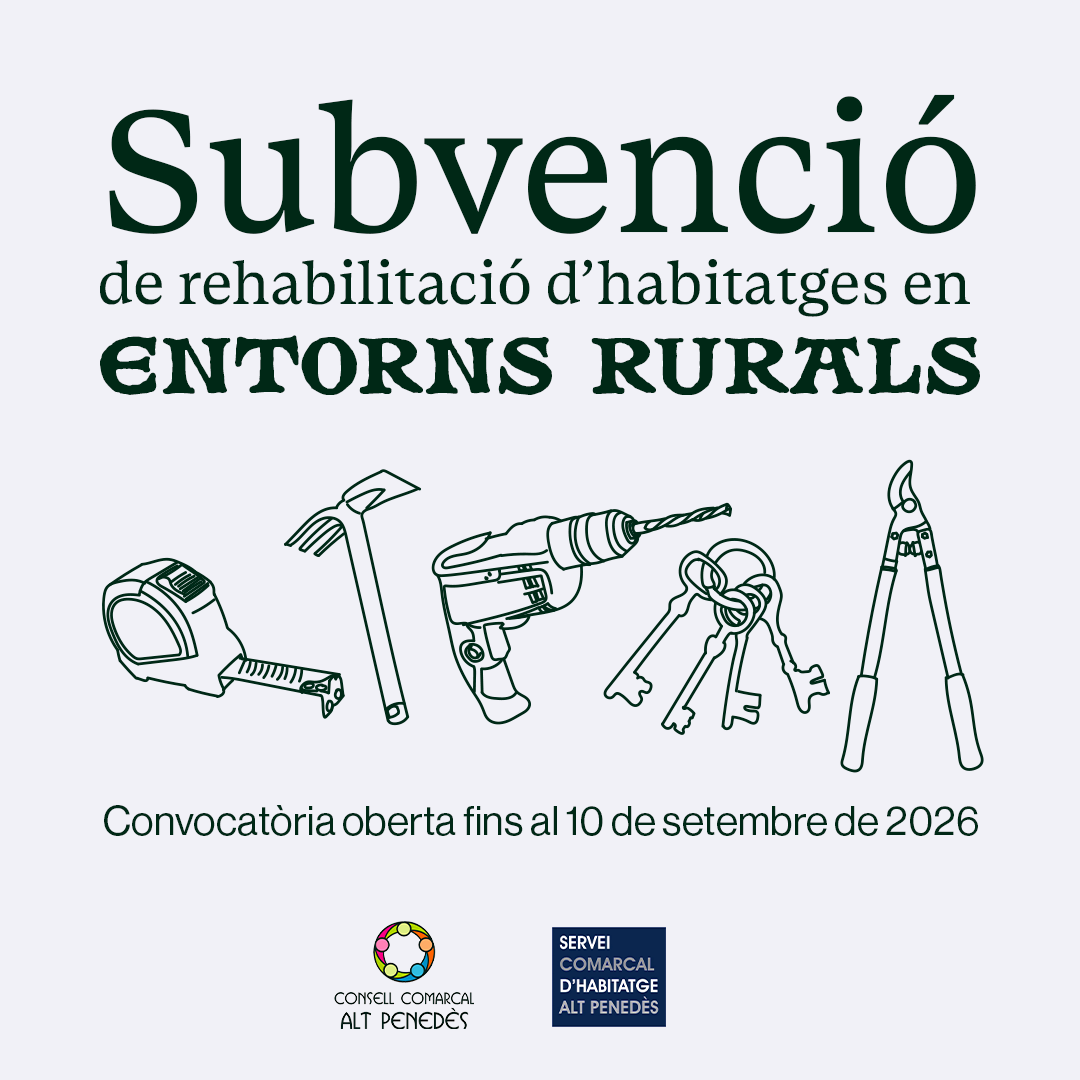 CONVOCAT&Ograve;RIA OBERTA DE LA SUBVENCI&Oacute; DE REHABILITACI&Oacute; PER HABITATGES BUITS EN ENTORNS RURALS