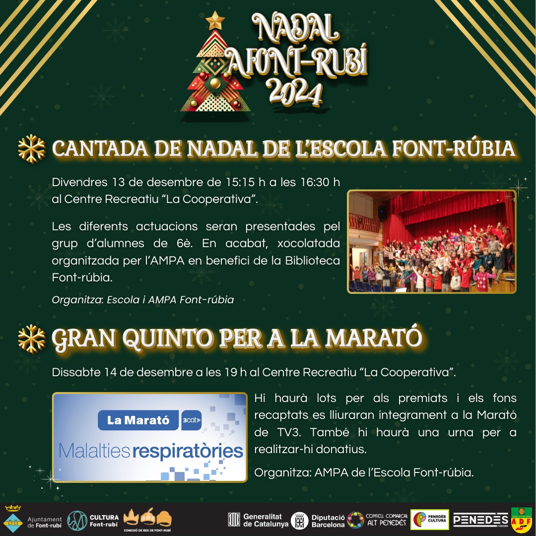 Nadal Font-rubí 2024 - Activitats 13 i 14 de desembre