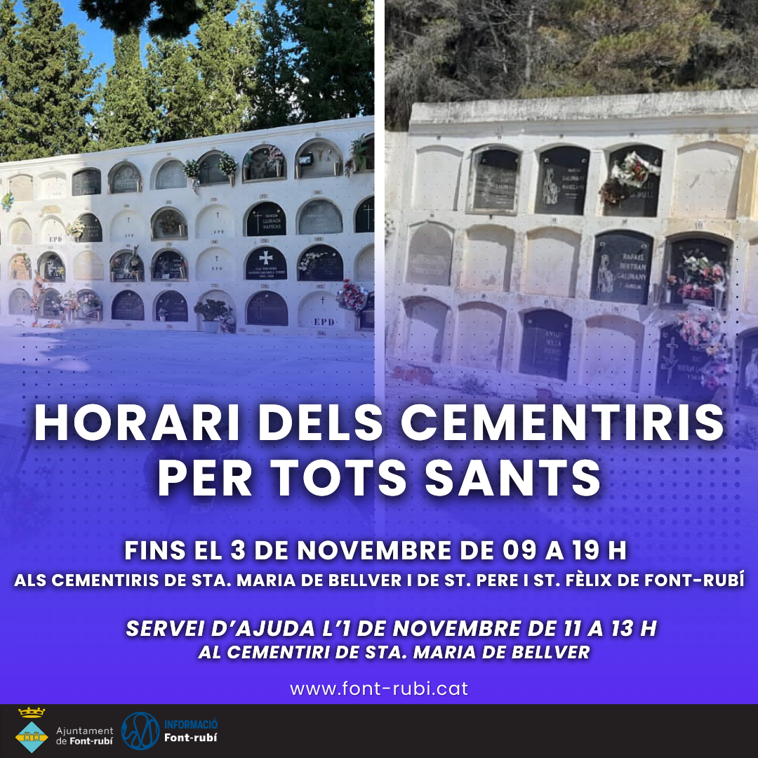 Horari especial dels cementiris per Tots Sants