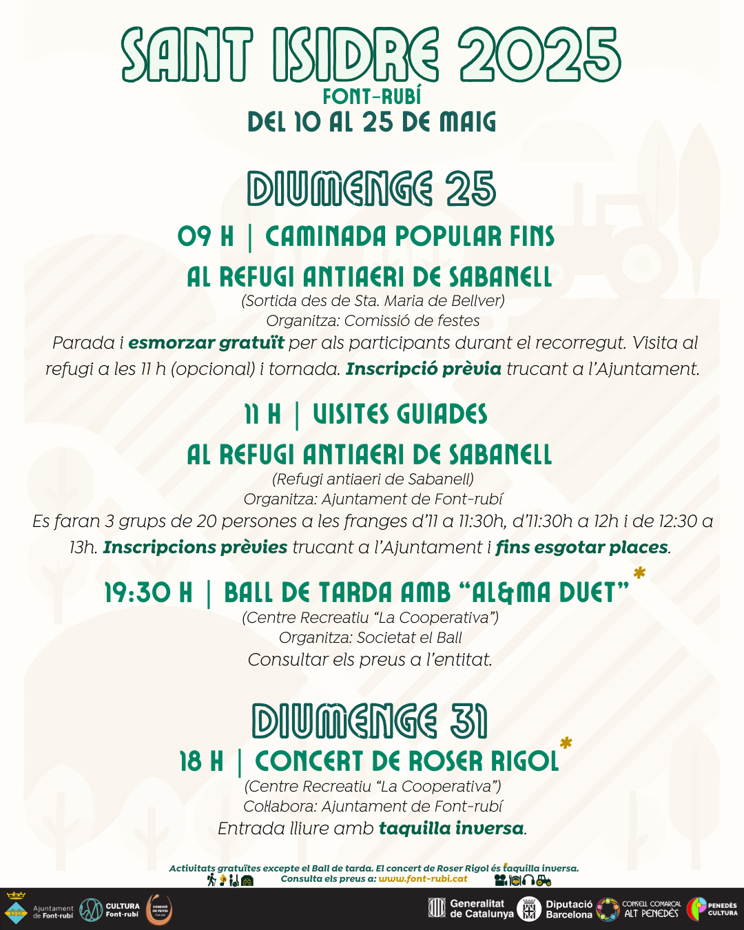 Festes de St. Isidre 2025! - Diumenge 25 i dssabte 31 de maig