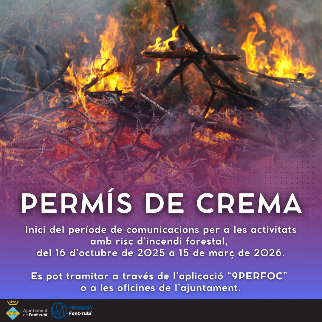 Està operativa la stramitació per al permís de crema