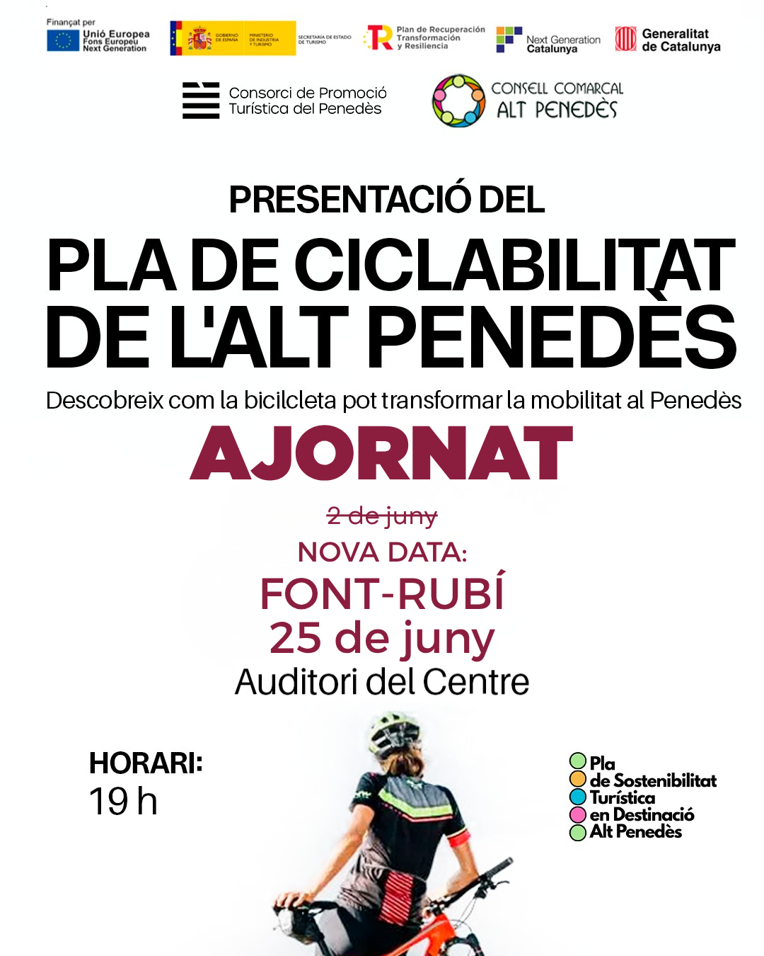 Font-rub&iacute; acull la presentaci&oacute; del Pla de Ciclabilitat de l'Alt Pened&egrave;s